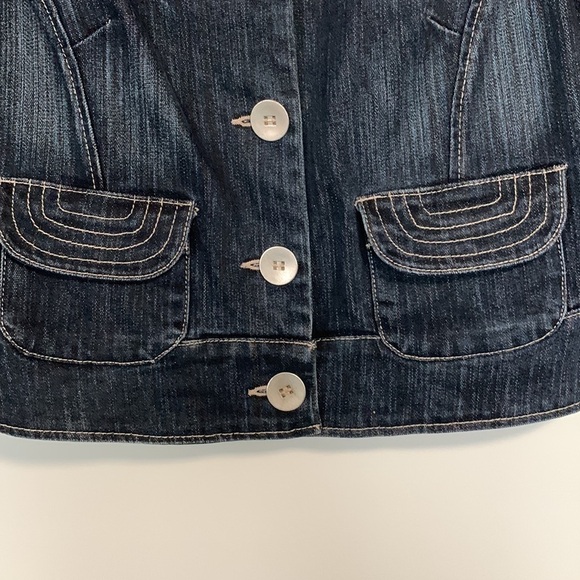 Vintage Live a Little Crop Jean Jacket Size Small - Picture 4 of 10
